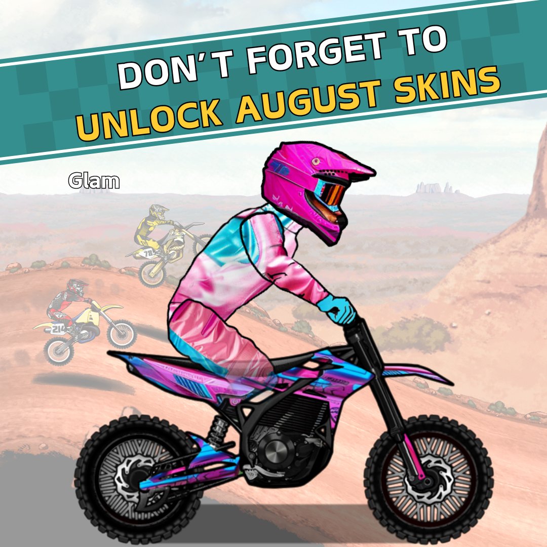 madskillsmx's tweet image. 🚨New Skins Alert🚨 Play this month's Daily Dash in MSM2 for exclusive bike skins, gear, and helmets. August colorways include Glam, Jungle Stealth, Nordic Drift, and Seabreeze. #msm2 #madskills #motocross #mobilegame