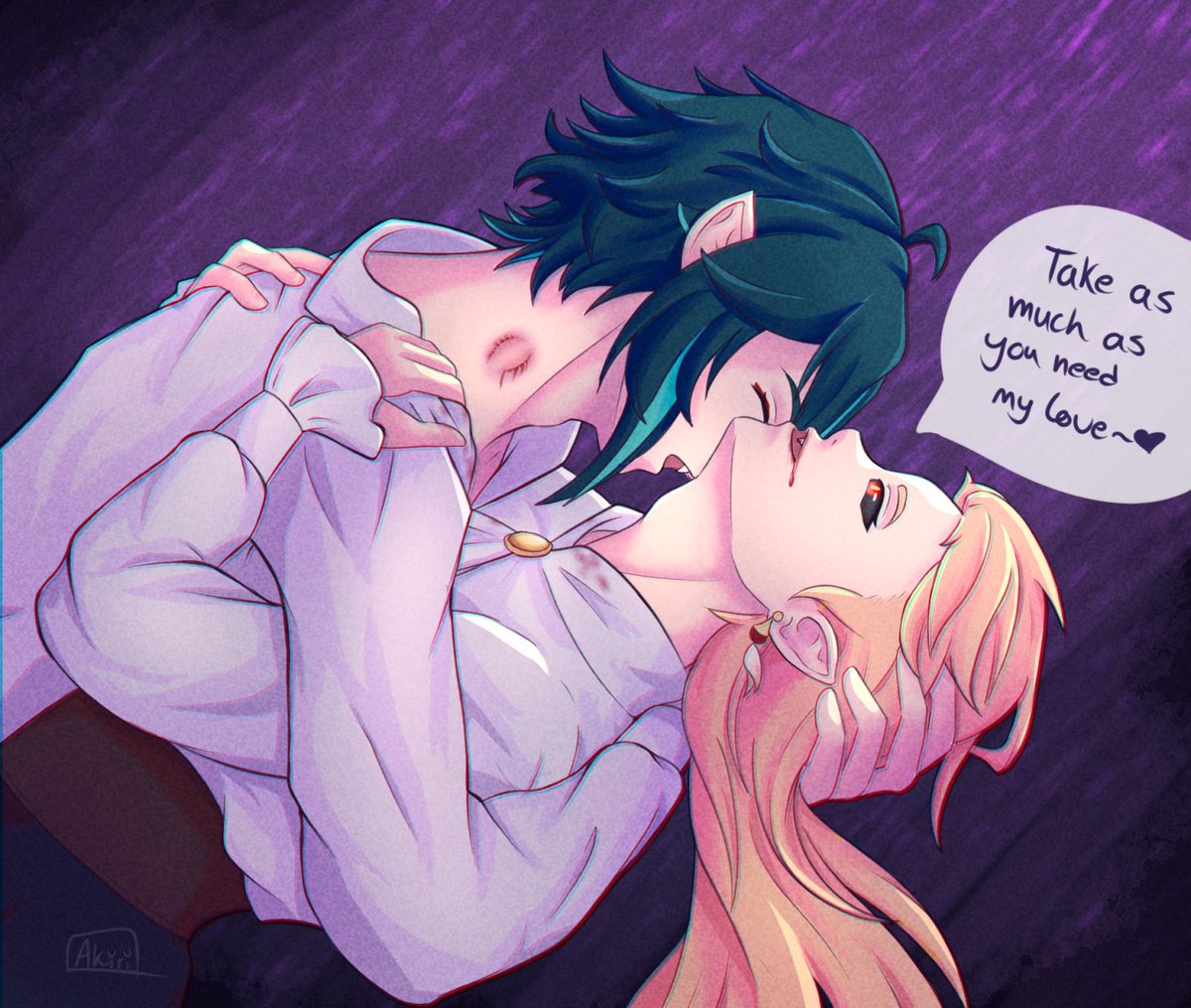 tikiryu's tweet image. Day 1: Vampire 🩸

based on an au of mine where aether is a very old and powerful vampire who is helping a recently turned xiao adapt to his new life as a vampire 
#aether_week2024 #xiaother #魈空