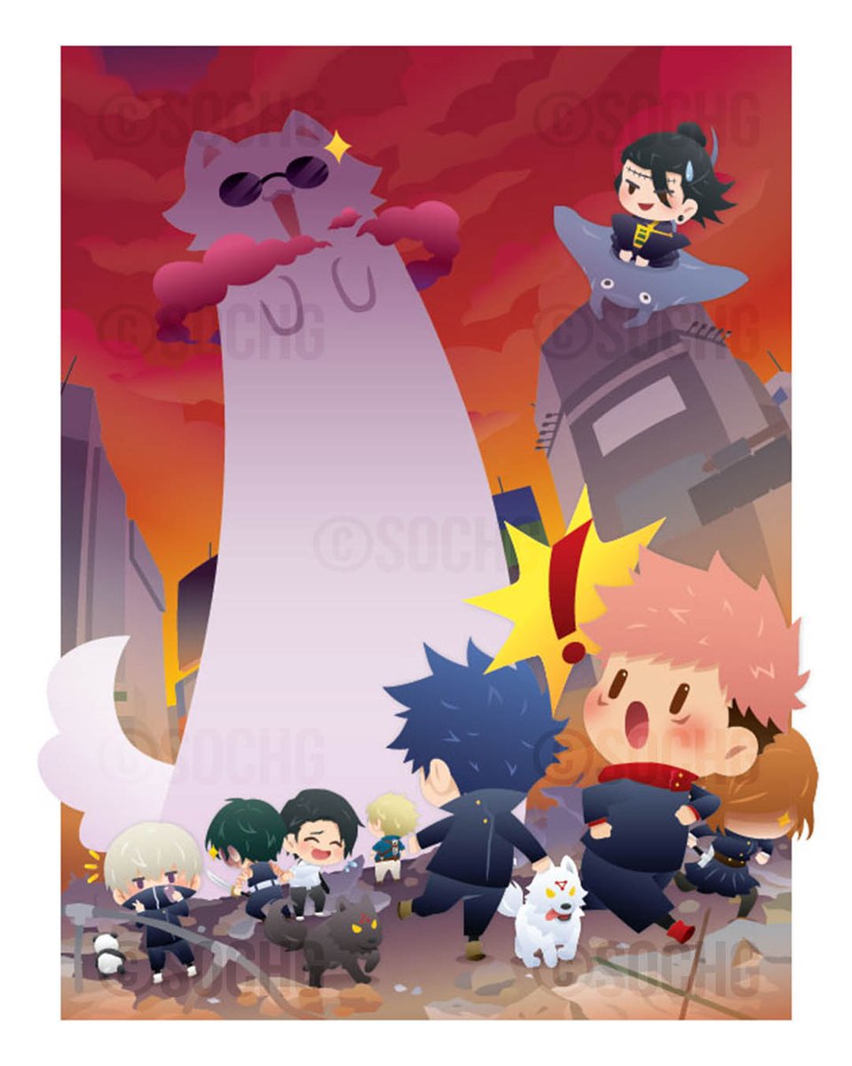 SoChg_'s tweet photo. I had a thought and it evolved into Catozilla 😂
Debuting as a print at FanExpo (A285) this week!

#JujutsuKaisen #Gojo https://t.co/ZgKYWLiZA7