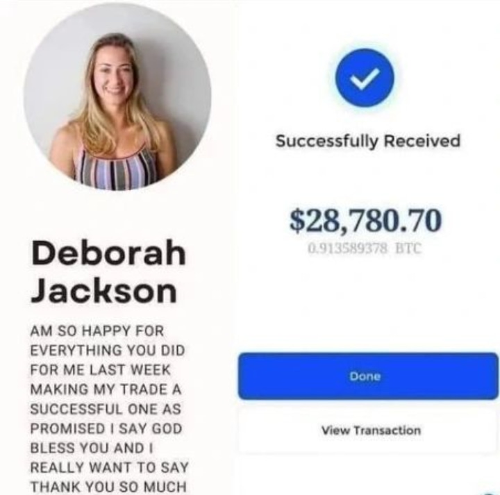 JoyceAl56046013's tweet photo. Successful Feedback From My Client 💰📈💯 https://t.co/ecTmT5hdhs