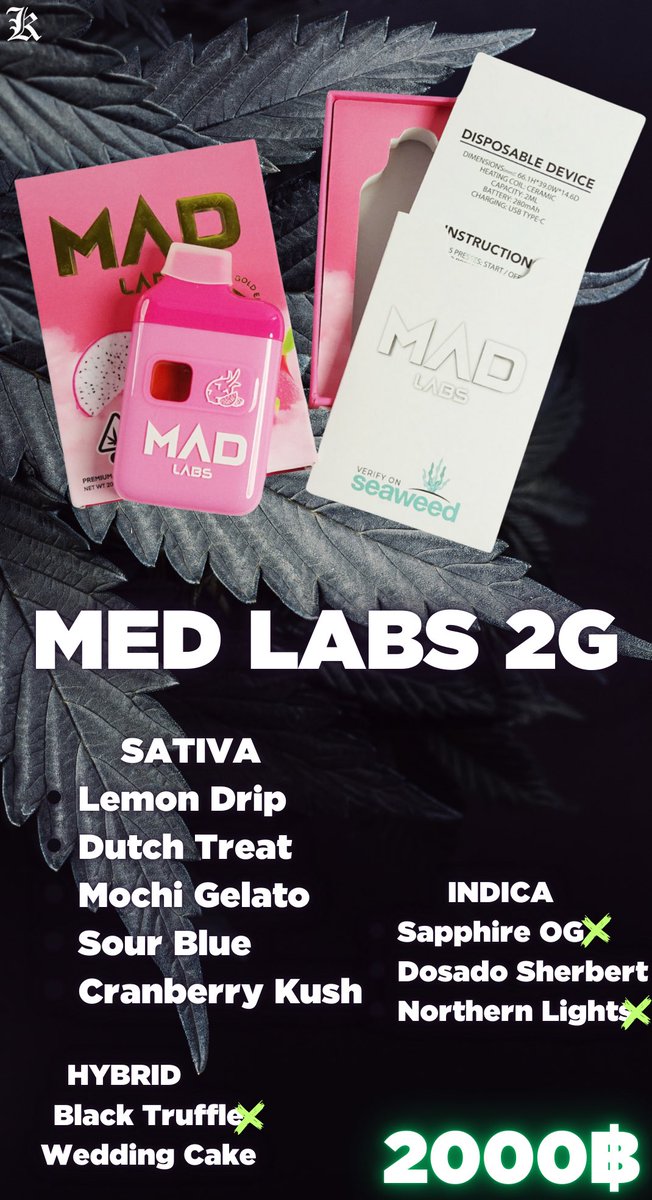 KCannabis8's tweet photo. Mad Labs Disposables 2G
2 piece 3,500 FreeEMS📦

☑️ Grab กรุงเทพ-รังสิตมีต้นทาง 2 ทึ่

Dm > https://t.co/5kvEEV17dC

#madlab #MUHAMED #Bigchief #Packman #cart #thc #highthai #กัญชากทม #กัญชาไฟฟ้า #กัญชารังสิต #พอตกัญชาใช้แล้วทิ้ง #รังสิตภิรมณ์ #สายเขียว #เมา #ดอกกัญชา #grab https://t.co/PMCLxskVHG