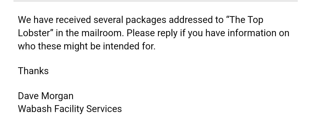 I love working here 🦞🤣