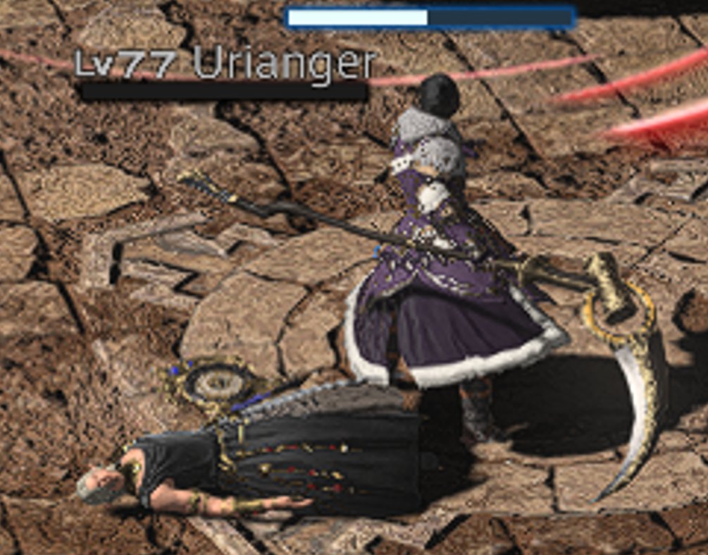 my mother has been playing through shadowbringers and going through all the dungeons with trusts which means that every few days she sends me a picture of urianger dead on the floor