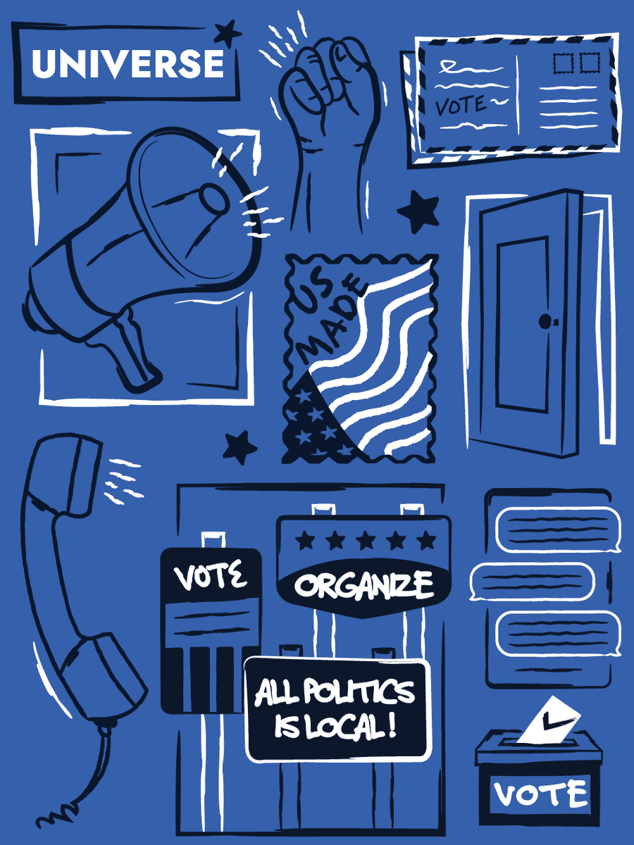 Looking for #DNCTradingCards? Keep an eye out for these blue Universe shirts to find our staff around the #DemConvention