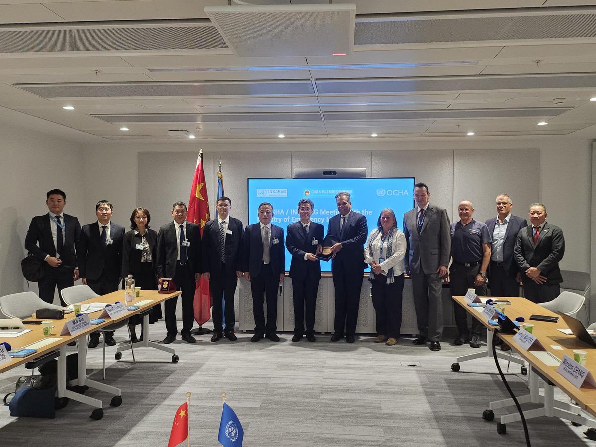 Highly productive meeting with China's Vice Minister of the Ministry of Emergency Management(MEM) H.E. Hao Junhui acompanied by senior officials, to reaffirm OCHA's long standing cooperation and seek new partnerships to strengthen disaster preparedness for effective response.