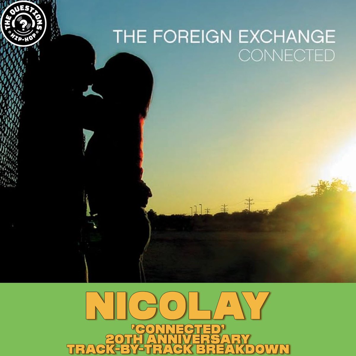 The Questions Hip-Hop (@questionshiphop) on Twitter photo Back at it this week with Part 2 in our ‘Connected’ exploration with <a href="/nicolaymusic/">Nicolay</a> 👀 Tune in to hear him and <a href="/seandammit/">sean*kan*tro*witz</a> give a track-by-track breakdown of <a href="/FEofficial/">The Foreign Exchange</a>’s classic debut bit.ly/QuestionsPod Back at it this week with Part 2 in our ‘Connected’ exploration with <a href="/nicolaymusic/">Nicolay</a> 👀 Tune in to hear him and <a href="/seandammit/">sean*kan*tro*witz</a> give a track-by-track breakdown of <a href="/FEofficial/">The Foreign Exchange</a>’s classic debut bit.ly/QuestionsPod