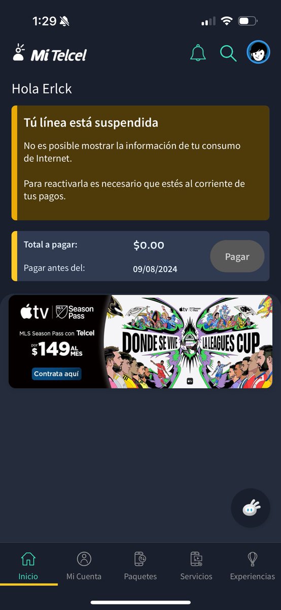 ecastroo's tweet photo. @Telcel no puedo ver mi consumo de datos y su app me dice que mi línea está suspendida cuando no les debo nada. 😂

¿Me ayudan? https://t.co/pixdZHKslp