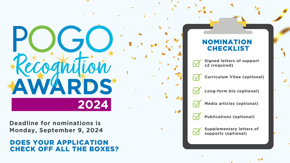 POGO4kids's tweet photo. The #POGOAwards recognizes achievements in #ChildhoodCancerCare in Ontario and beyond. The criteria for each award are clear. Make sure your submission checks all the boxes to help your nominee shine! Visit https://t.co/yVFdO5rkLk for more details. https://t.co/DYVdiRn4r1