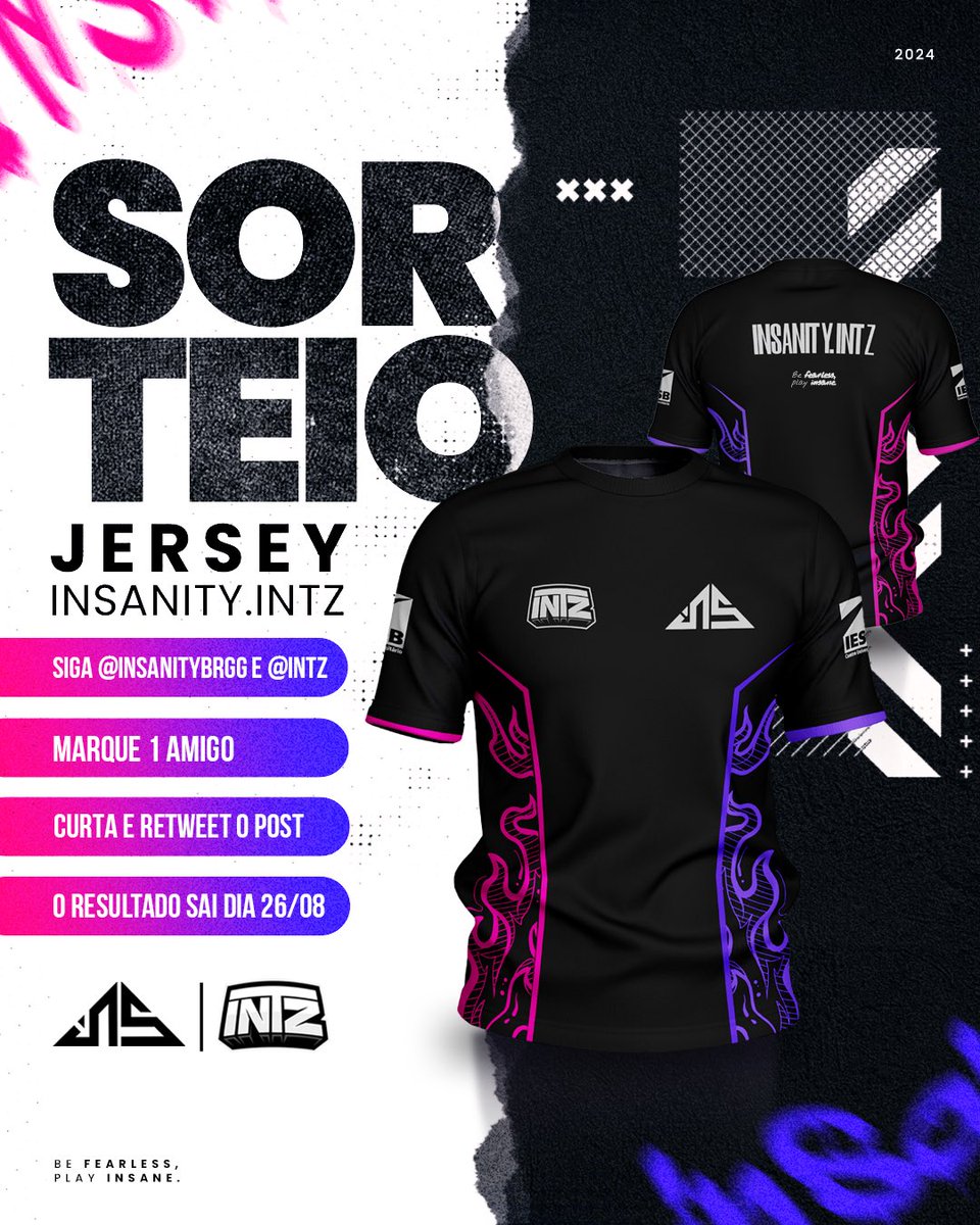 insanitybrgg's tweet photo. QUER GANHAR O NOSSO MANTO? AGORA FICOU FÁCIL! 🔥

Estamos quase na pré-venda da nossa NOVA JERSEY, mas se você não quer esperar (te entendemos), concorra ao nosso sorteio e seja o PRIMEIRO a ter esse manto lindo! 💜

REGRAS:
- Siga @insanitybrgg e @INTZ
- Curta e retweet o post.
- Marque 1 amigo.

O resultado sai no dia 26.08!

#goINS #goINTZ