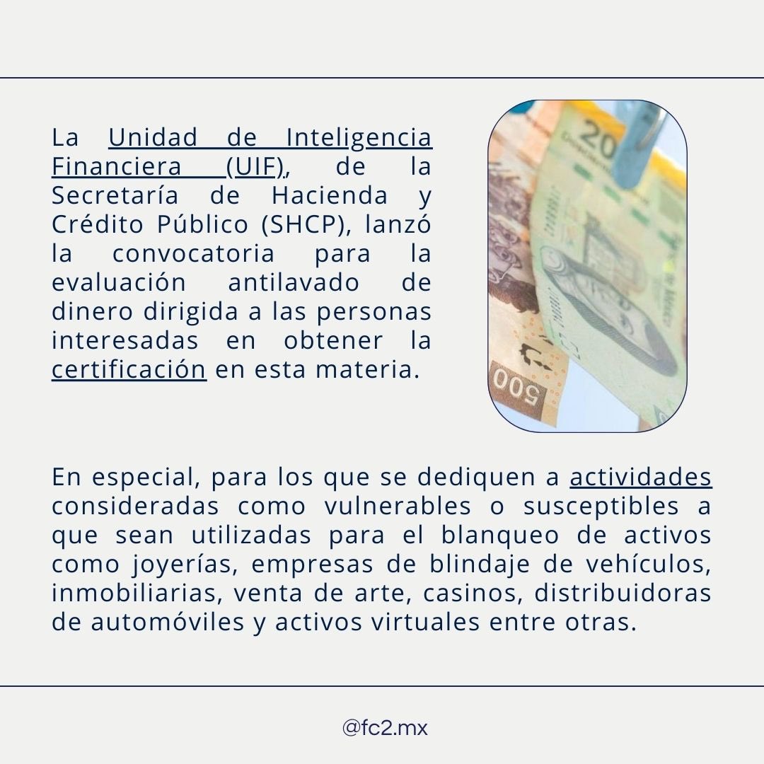 fc2cc's tweet image. 📢 ¡Atención! Hoy comienza el registro y envío de solicitudes para obtener el certificado de la UIF 📝💼

No te quedes fuera y asegúrate de cumplir con este requisito clave para fortalecer la integridad y transparencia de tu negocio. 🌐✅

#CertificaciónUIF #PLD #Compliance