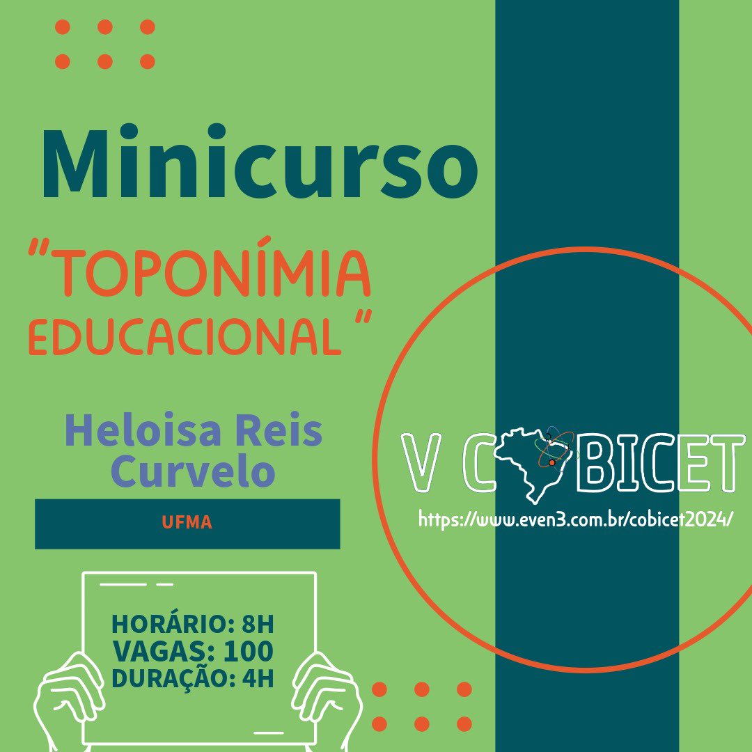 CoBICET's tweet photo. Participe do minicurso no #VCOBICET2024 e amplie seus conhecimentos em Ciência e Tecnologia! 🌍 Garanta sua vaga e fique por dentro das últimas tendências da área. Inscrições no site: (https://t.co/TKZrdctljD) 🔬📚 #CienciaeTecnologia #Minicurso #Inovação #VCOBICET https://t.co/j30qef7Sp3