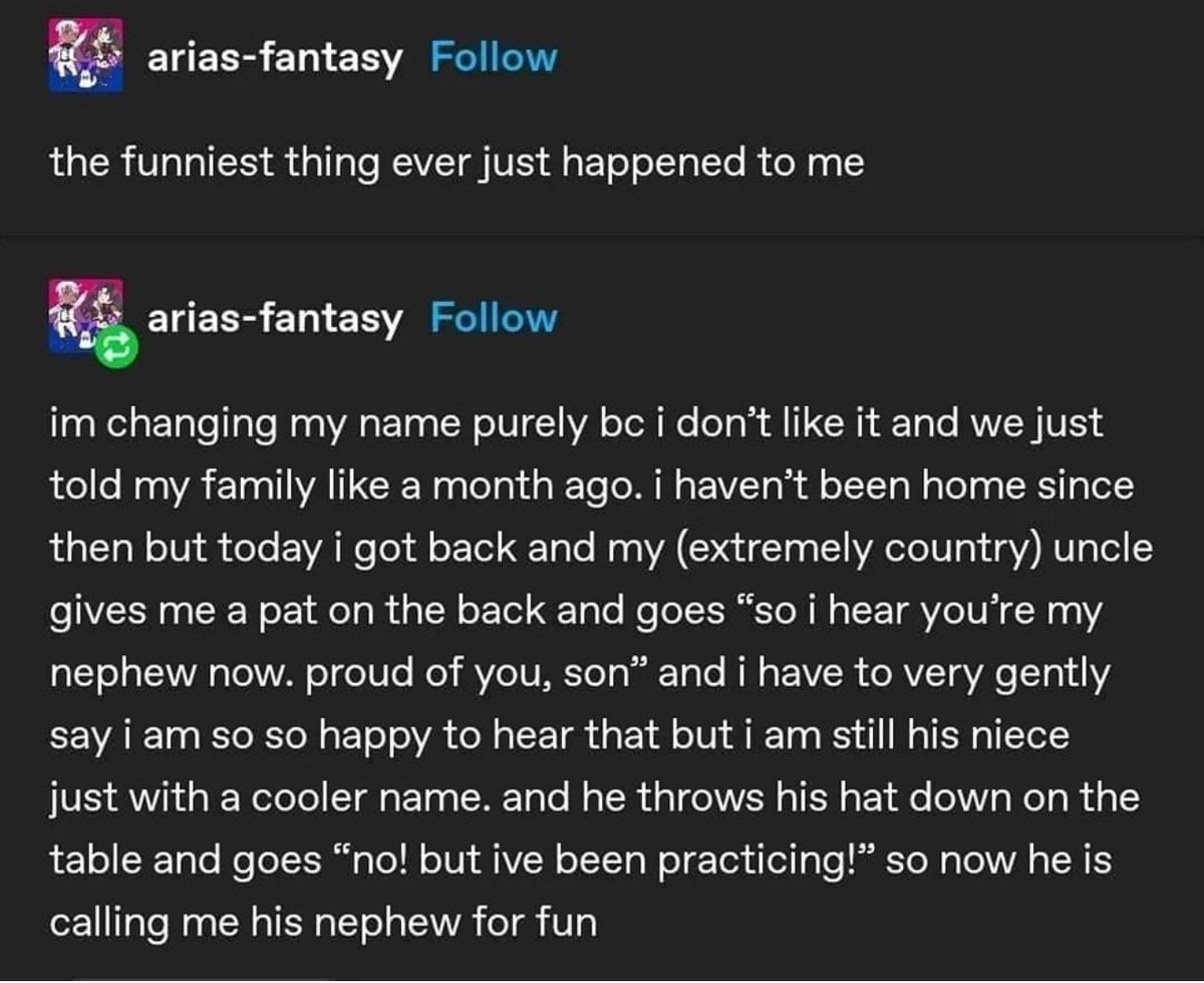 he's a little confused but he got the spirit