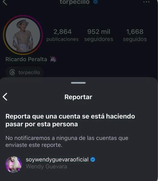 MrBrainer_'s tweet photo. Están reportando la cuenta de Ricardo Peralta en Instagram porque se está haciendo pasar por Wendy Guevara JAJAJAJAJAJA
#LaCasaDeLosFamososMx #LaCasaDeLosFamososMexico #LCDLFMX2 #RICARDOPERALTANOMEREPRESENTA #RicardoNoEresWendy https://t.co/uT9VkfKMdx