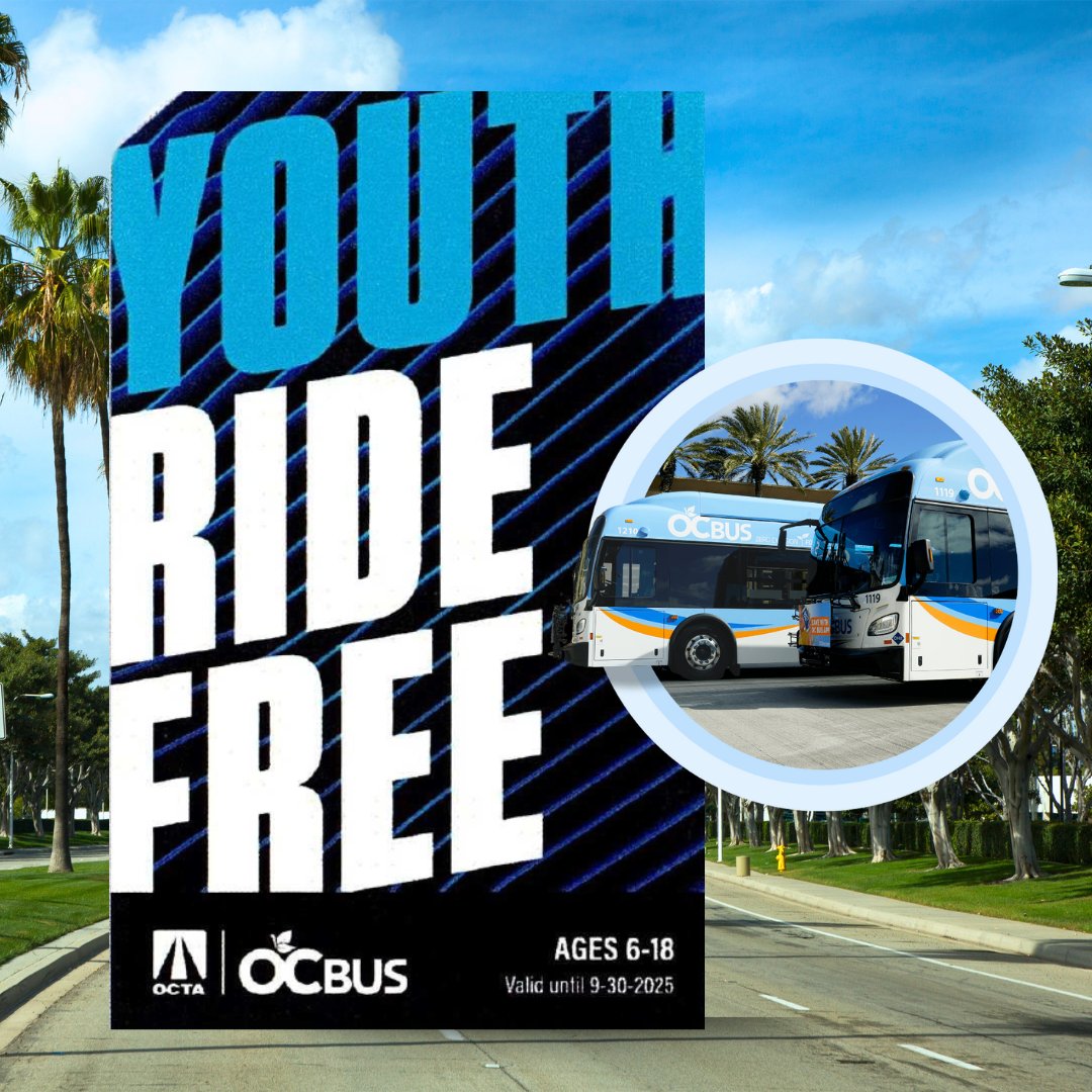 🚍 Youth Ride Free with OCTA! 🙌 Youth ages 6-18 can ride OC buses for free with a Youth Ride Free pass. Last year’s passes expire Sept 30, 2024. Get your new pass, valid through Sept 30, 2025, by completing a Parent Request Form. More info at iusd.org/OCTA-BusPass
