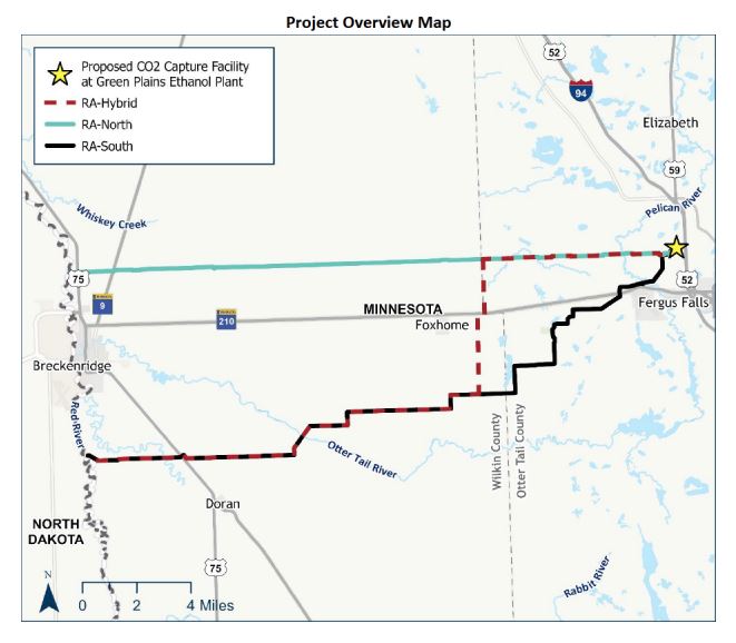 biofuelslaw's tweet photo. There is a public hearing set for 6PM tomorrow in Fergus Falls, MN on Summit's route permit application. The project would transport captured CO2 from the Green Plains #ethanol plant to North Dakota, where it would be sequestered. #GRPE #45Q https://t.co/gx8eSrRsKi