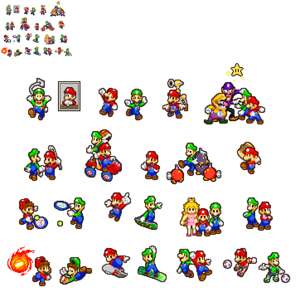 WahooMario64's tweet photo. GameCube MLSS sprite renders https://t.co/s6r9ffXybz