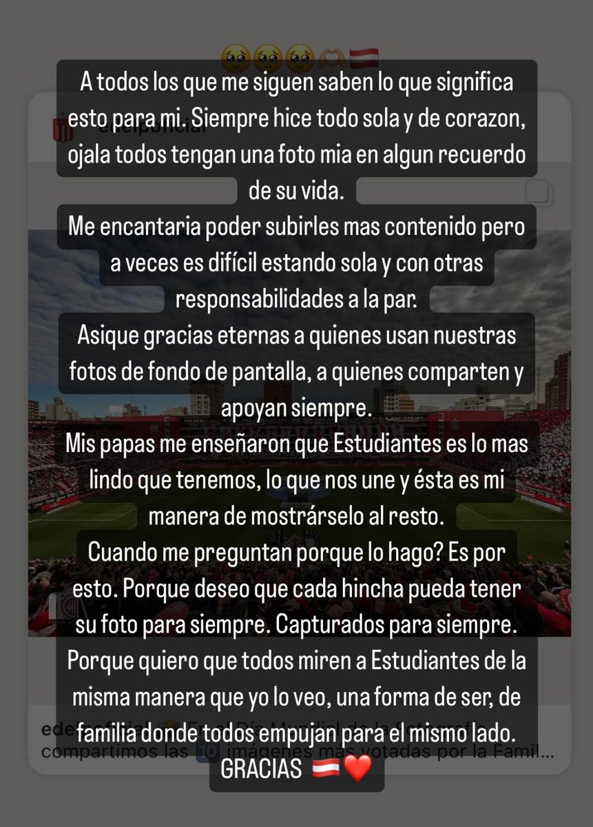 capturalbirroja's tweet photo. Siempre que haya un momento de Estudiantes estaré ahí para que todos puedan verlo. El orgullo de lo que estoy armando me infla el pecho. Gracias a quienes deciden acompañarme de la mano, vamos por más 🥹🇦🇹 https://t.co/LkfPw7fTXp
