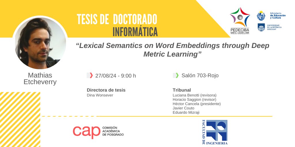 Defensa de tesis de Doctorado del Estudiante PEDECIBA Mathias Etcheverry
Martes 27/08 desde las 09:00hs
Salón 703-Rojo - FING

Si la investigación continúa, la ciencia avanza y la sociedad toda se beneficia
#SomosPEDECIBA apoyando el Desarrollo de las #CienciasBásicas