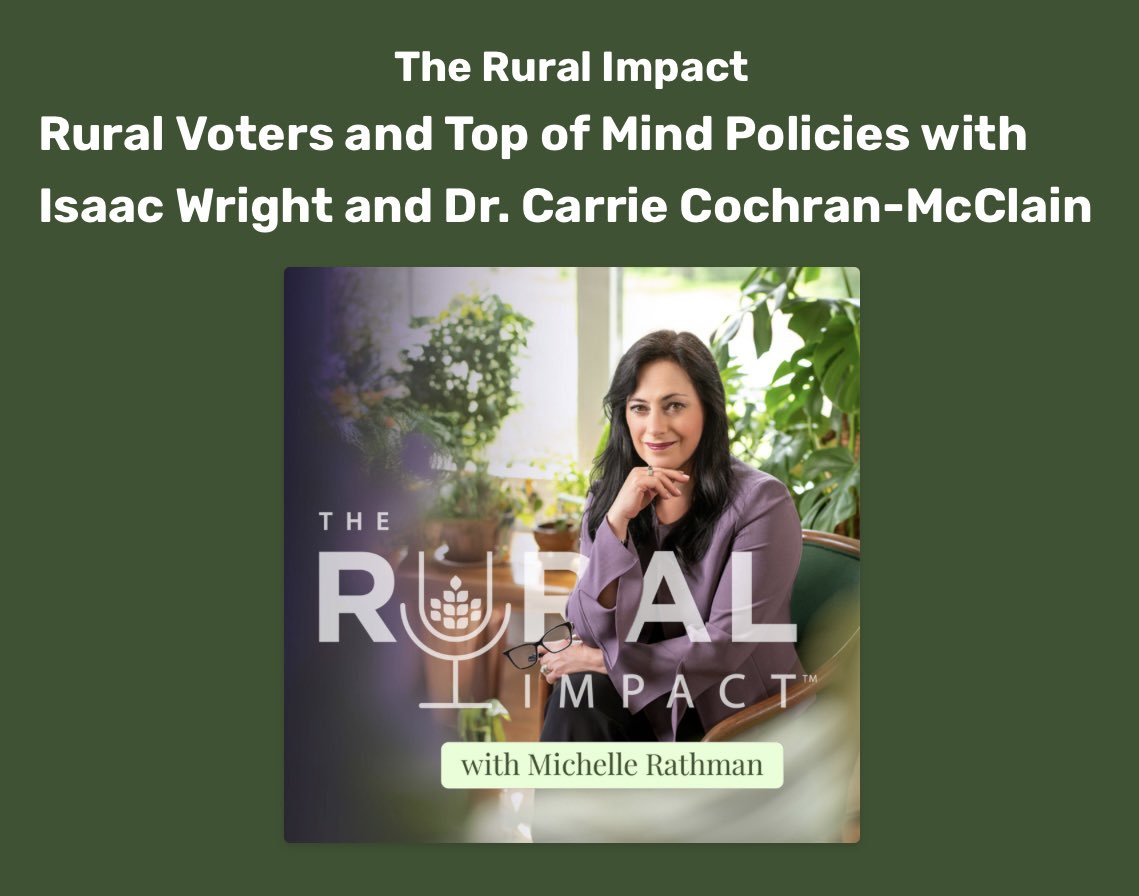 ICYMI: NRHA Chief Policy Officer Carrie Cochran-McClain recently appeared on <a href="/TheRuralImpact/">The Rural Impact!</a>’s series about 2024 election issues impacting rural America to discuss #ruralhealth policy, the importance of rural stories in advocacy, &amp; much more. Listen now: bit.ly/3UeieQP