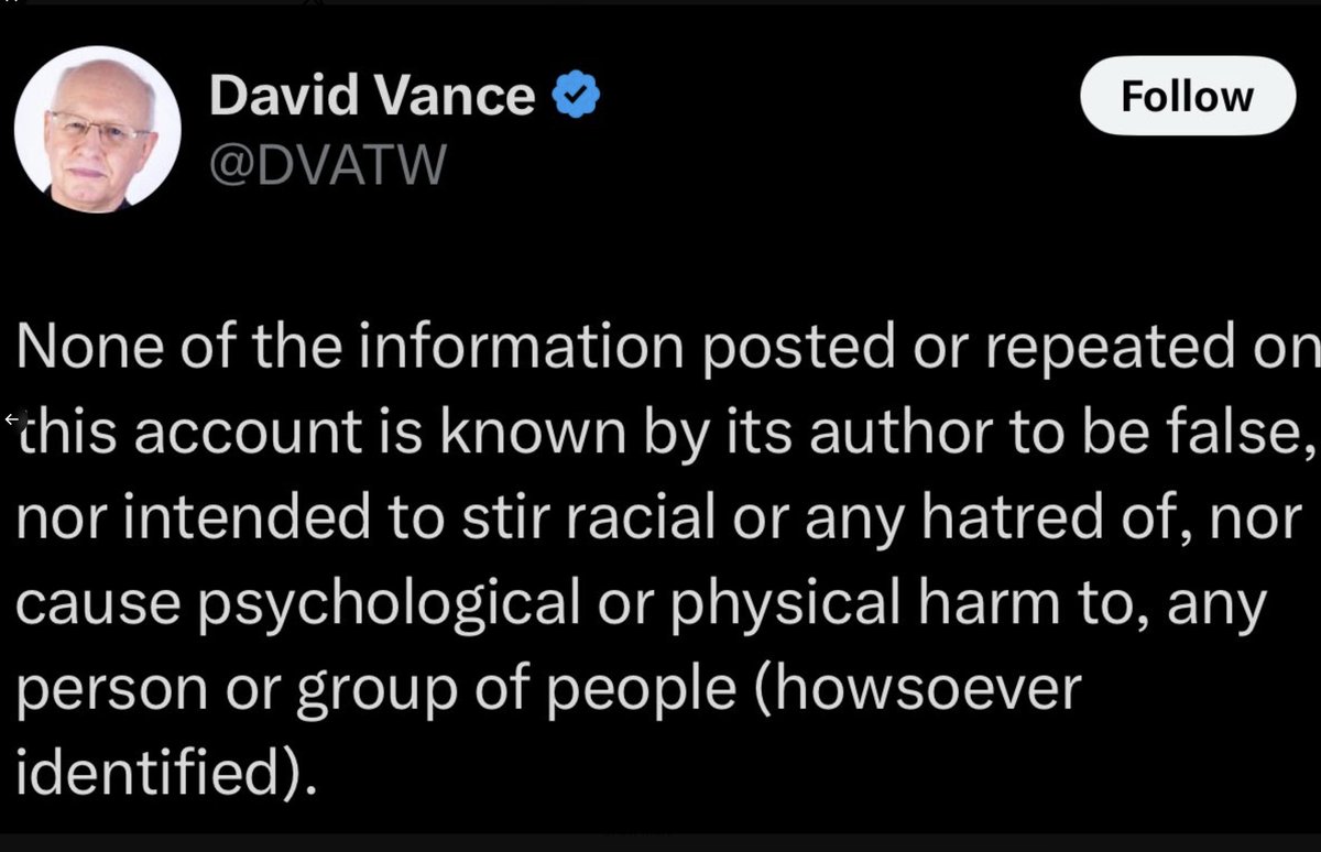 Several of those who shared misinformation about the identify of the Southport murderer (and other issues) have chosen to pin this disclaimer to their accounts. The blanket disclaimer would be of little or no value were their content to be unlawful