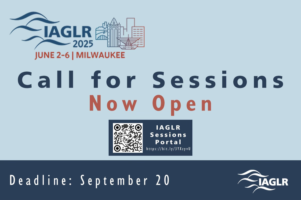The #IAGLR25 Call for Sessions portal is now open. We invite you to propose a scientific session for IAGLR’s 68th Annual Conference on Great Lakes Research. The conference will be held June 2–6, 2025, in Milwaukee, Wisconsin. The deadline is September 20. bit.ly/3YXzyvU