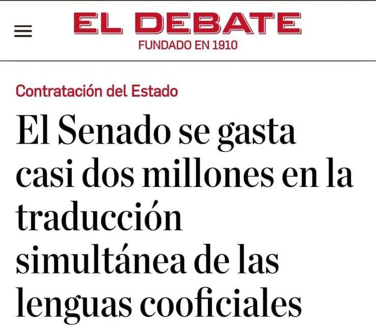 Santi_ABASCAL's tweet photo. ¡Esto ya es el colmo de la estafa!

El PP pide la dimisión de Armengol por los casi 800.000 euros del Congreso en traductores… ¡cuando ellos mismos gastan casi 2 millones de euros en el Senado por lo mismo!

Que monten un partido único, y que dimitan todos, por supuesto. https://t.co/UmwTmyAX6X