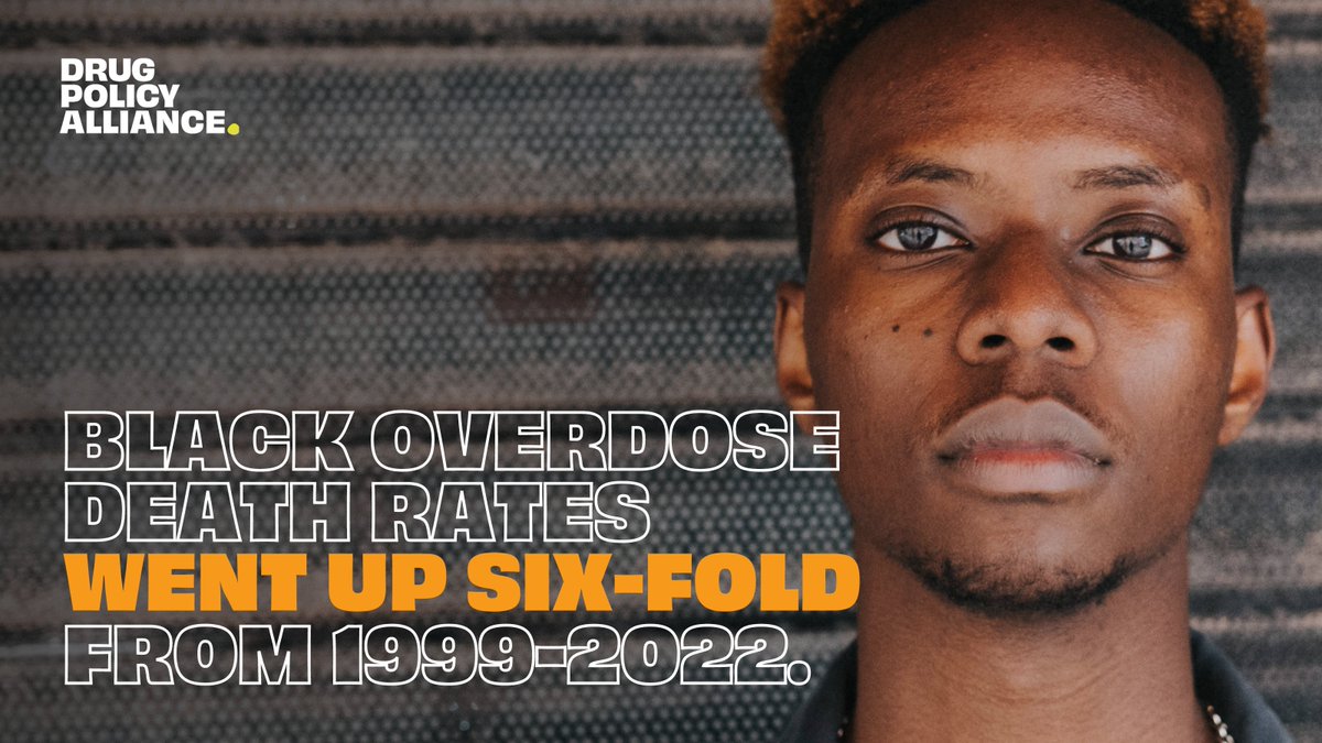Why are Black overdose deaths increasing? In part, they face racist drug law enforcement that disproportionately targets them. Overdose risk increases w/ incarceration. We need culturally sensitive supports that acknowledge disparities. Read our factsheet: drugpolicy.org/resource/fact-…