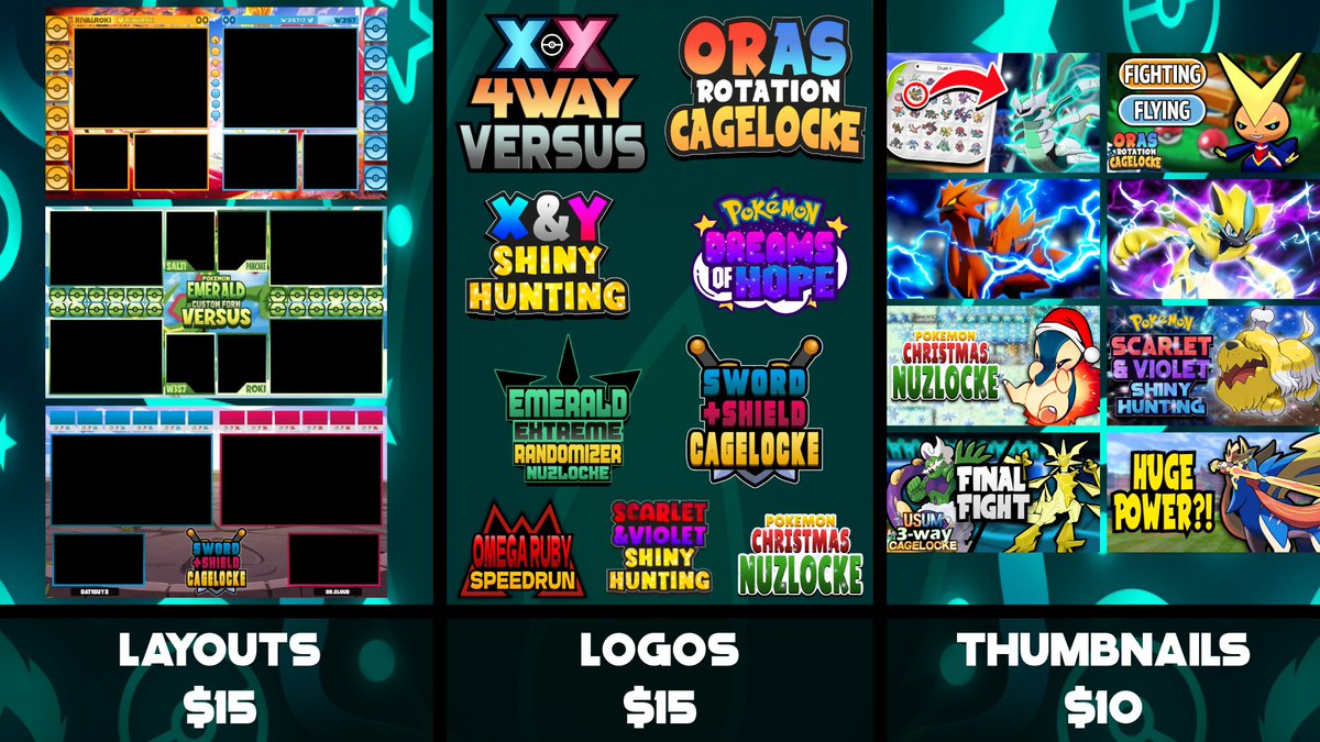 Open for Commissions! 🎨
Series Packages: $35
Layouts w/ Logo: $25
Thumbnails w/ Logo: $20

Reposts are mad appreciated! ❤️

#Art #GFX #Commissions #CommissionsOpen #Pokemon #YouTube #Twitch #GFXDesign #CommissionedArt #PokemonArt