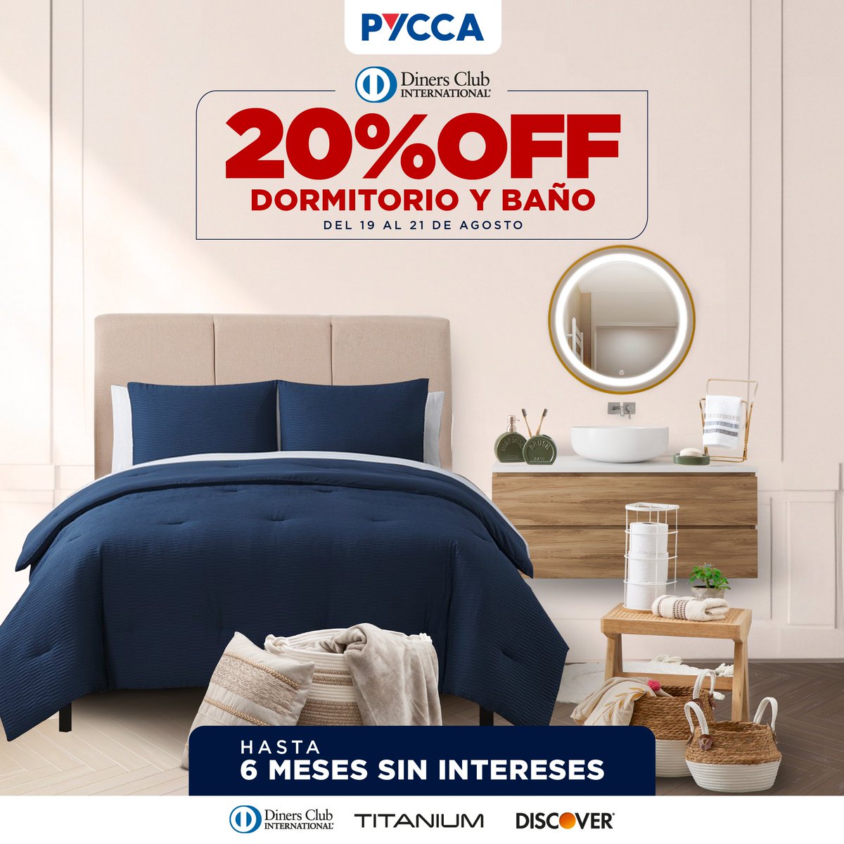 ¡Aprovecha el 20% OFF en productos de dormitorio y baño con Diners Club! 🤩

Y lo mejor de todo es que puedes diferir tu compra hasta 6 meses sin intereses

⏳ Promoción válida hasta el miércoles 21 de agosto