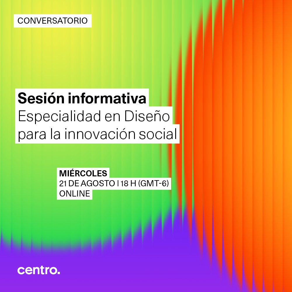 paulina cornejo mv (@pacomova) on Twitter photo Pásenle a conocer más de la Especialidad en diseño para la innovación social de <a href="/centro_news/">CENTRO diseño | cine | televisión</a>, nuestras alianzas, proyectos, docentes y más...
Últimos días de convocatoria 👀📆
*empresas / organizaciones con membresía <a href="/Cemefi/">Centro Mexicano para la Filantropía</a> pueden solicitar un beneficio del 25%. Pásenle a conocer más de la Especialidad en diseño para la innovación social de <a href="/centro_news/">CENTRO diseño | cine | televisión</a>, nuestras alianzas, proyectos, docentes y más...
Últimos días de convocatoria 👀📆
*empresas / organizaciones con membresía <a href="/Cemefi/">Centro Mexicano para la Filantropía</a> pueden solicitar un beneficio del 25%.