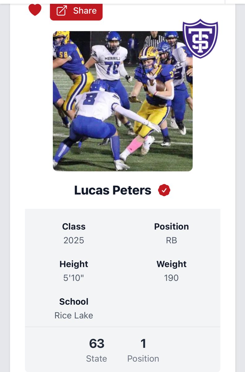 Lucas Peters ‘25 l ATH/RB/LB (@lucasball06) on Twitter photo Very honored to be ranked the #1 RB in the state!!! <a href="/PrepRedzoneWI/">Prep Redzone Wisconsin</a> <a href="/CoachKubacki/">Mark Kubacki</a> <a href="/Coach_Caruso/">Coach Glenn Caruso</a> <a href="/UST_Football/">St. Thomas Football</a> Very honored to be ranked the #1 RB in the state!!! <a href="/PrepRedzoneWI/">Prep Redzone Wisconsin</a> <a href="/CoachKubacki/">Mark Kubacki</a> <a href="/Coach_Caruso/">Coach Glenn Caruso</a> <a href="/UST_Football/">St. Thomas Football</a>