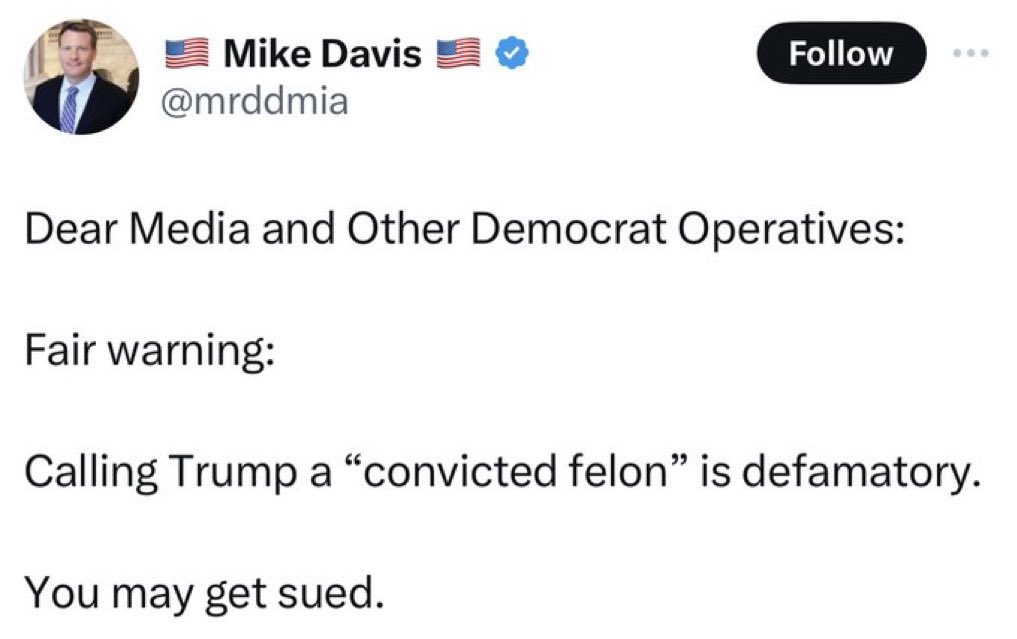 I don’t know who needs to hear this, but #TrumpIsAConvictedFelon