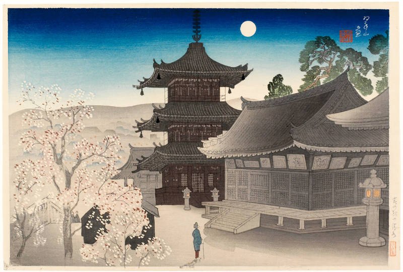 Kiyomizu Temple on a Spring Night, by Miki Suizan, 1924