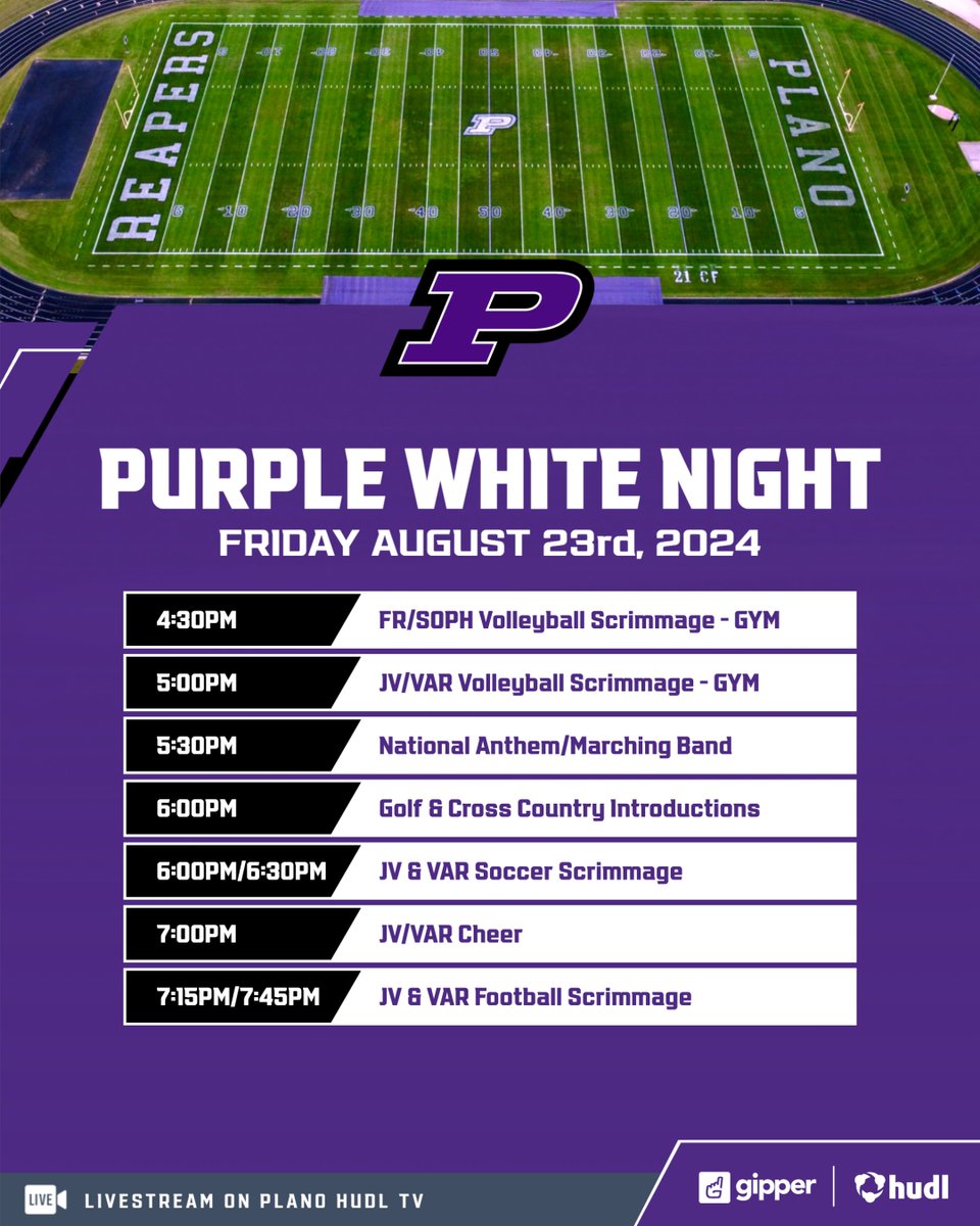 Join us at PHS on Friday, August 23rd for Purple White Night to kickoff the 2024-25 school year!