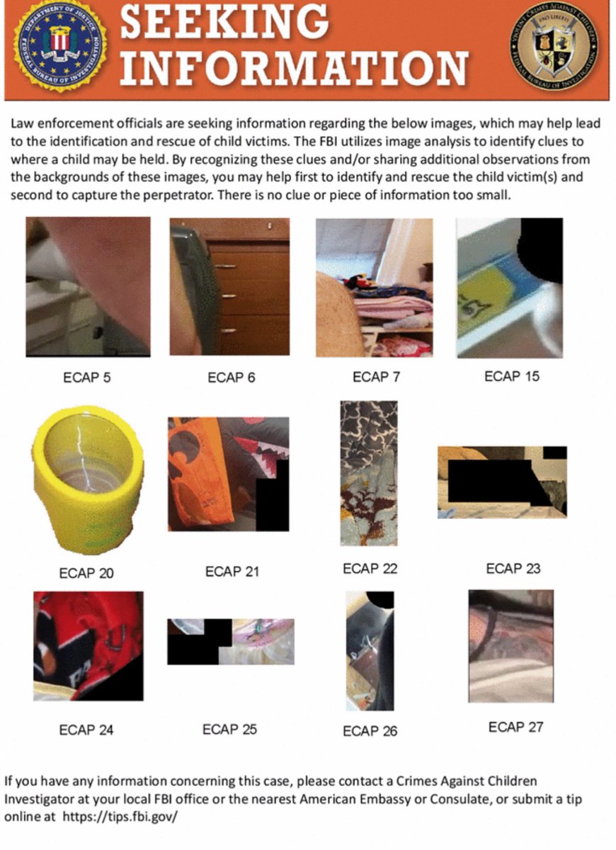AngelsBokenHalo's tweet image. The FBI is seeking help identifying information regarding these pics and child sex abuse. #sleuth #CSAM #TrueCrimeCommunity