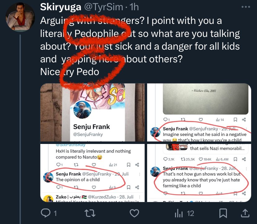 SenjuFranky's tweet photo. @TyrSim @KamsiOwen50392 Bros obsessed with that chomo life 💀💀💀💀 projecting pedo skiryuga 😂😂😂 https://t.co/rSQkRX0hPs