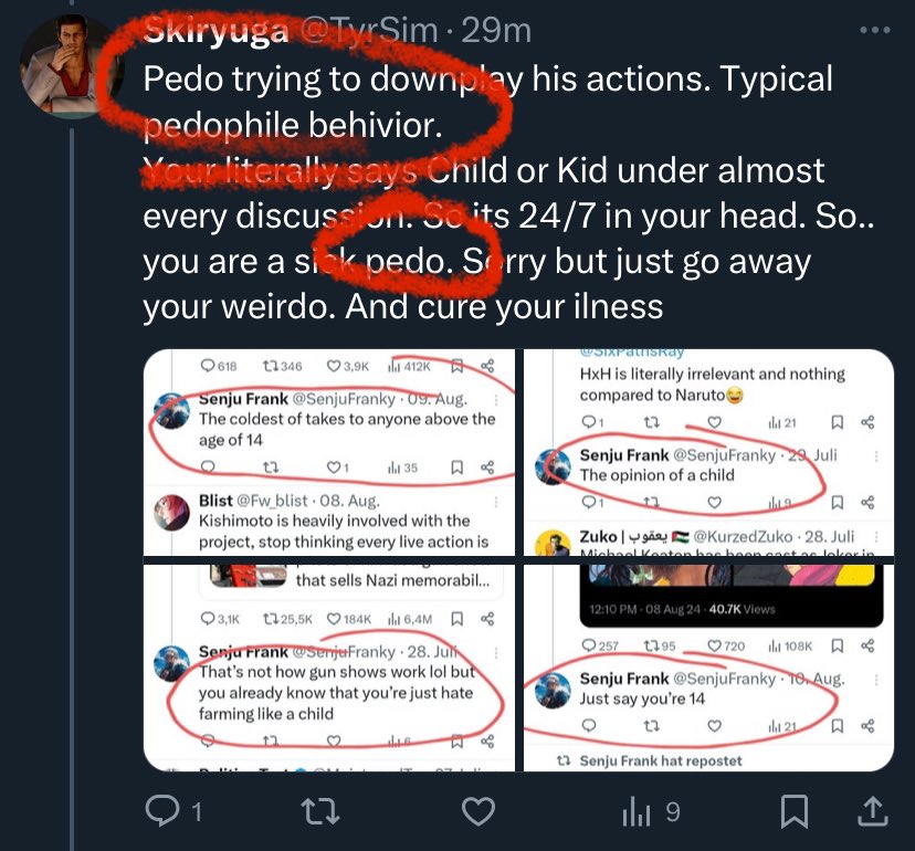 SenjuFranky's tweet photo. @TyrSim @KamsiOwen50392 Bros obsessed with that chomo life 💀💀💀💀 projecting pedo skiryuga 😂😂😂 https://t.co/rSQkRX0hPs