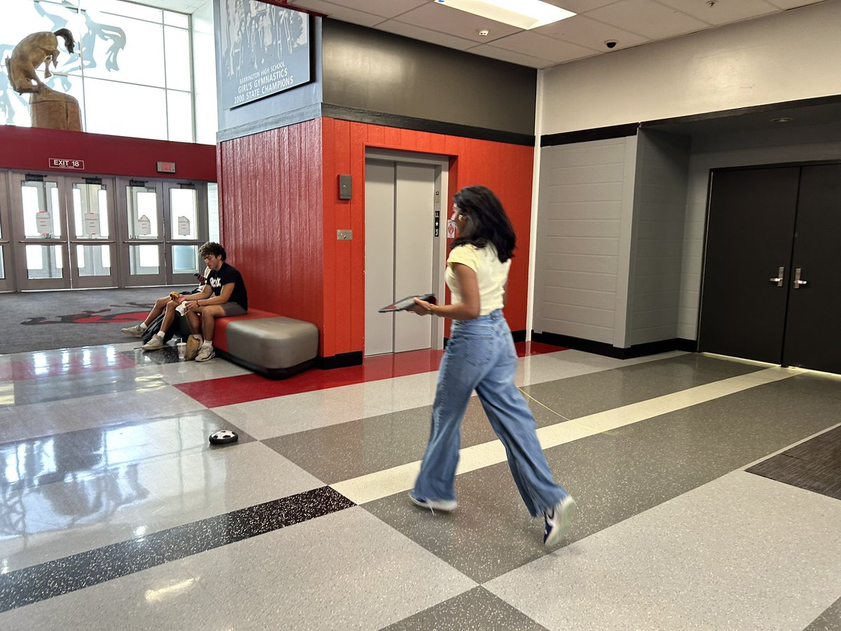 AP physics 1 Students investigating the relationship between force and motion. Our class is #theplacetoB