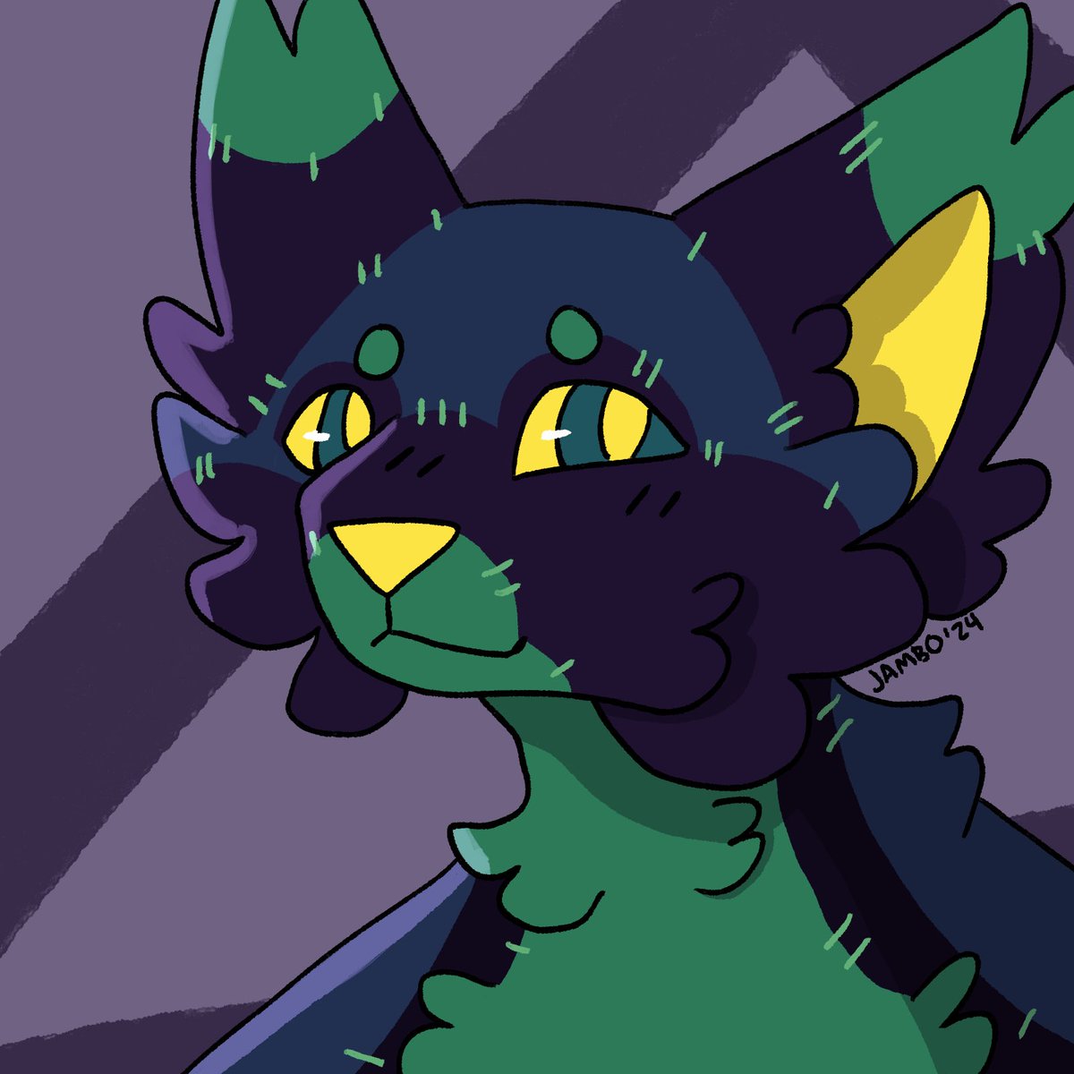 finished shaded icon for <a href="/randyeatsice/">randy 🫧</a> !!
patchwork is such a babe i loved drawing them!! #furryart