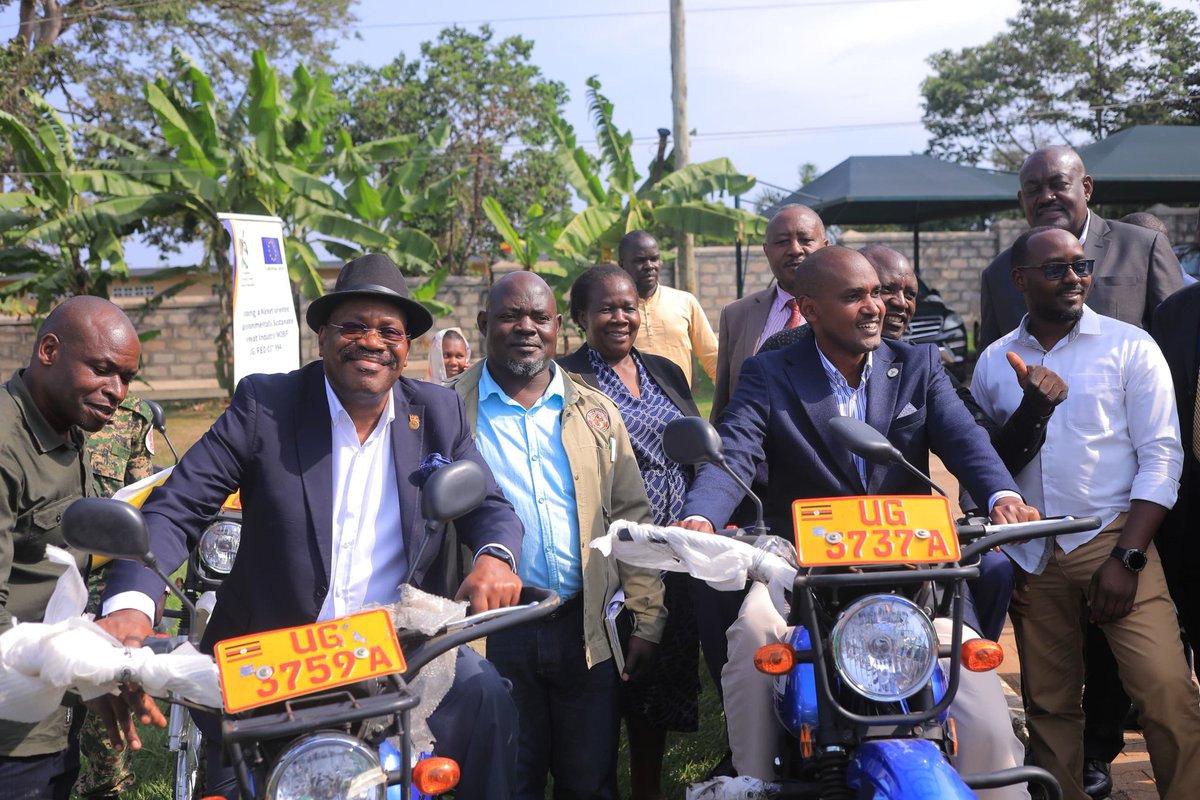 Hon. <a href="/FrankTumwebazek/">Frank K Tumwebaze,MP: Isaiah 41: 11</a>:
 "Our goal is clear: every district in Uganda must have the tools and resources they need to succeed in agriculture. These motorbikes are not just for show; they are ‘fit for purpose’—designed to meet the specific needs of our agricultural extension