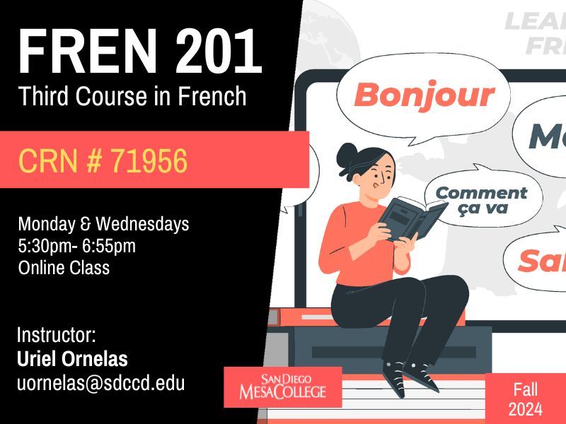 sdmesacollege's tweet photo. We have exciting news for you! We still have open seats for the following languages classes! For more information, please visit the link in bio.
#SDMesa #Fall2024 https://t.co/MRrjxT2hyX