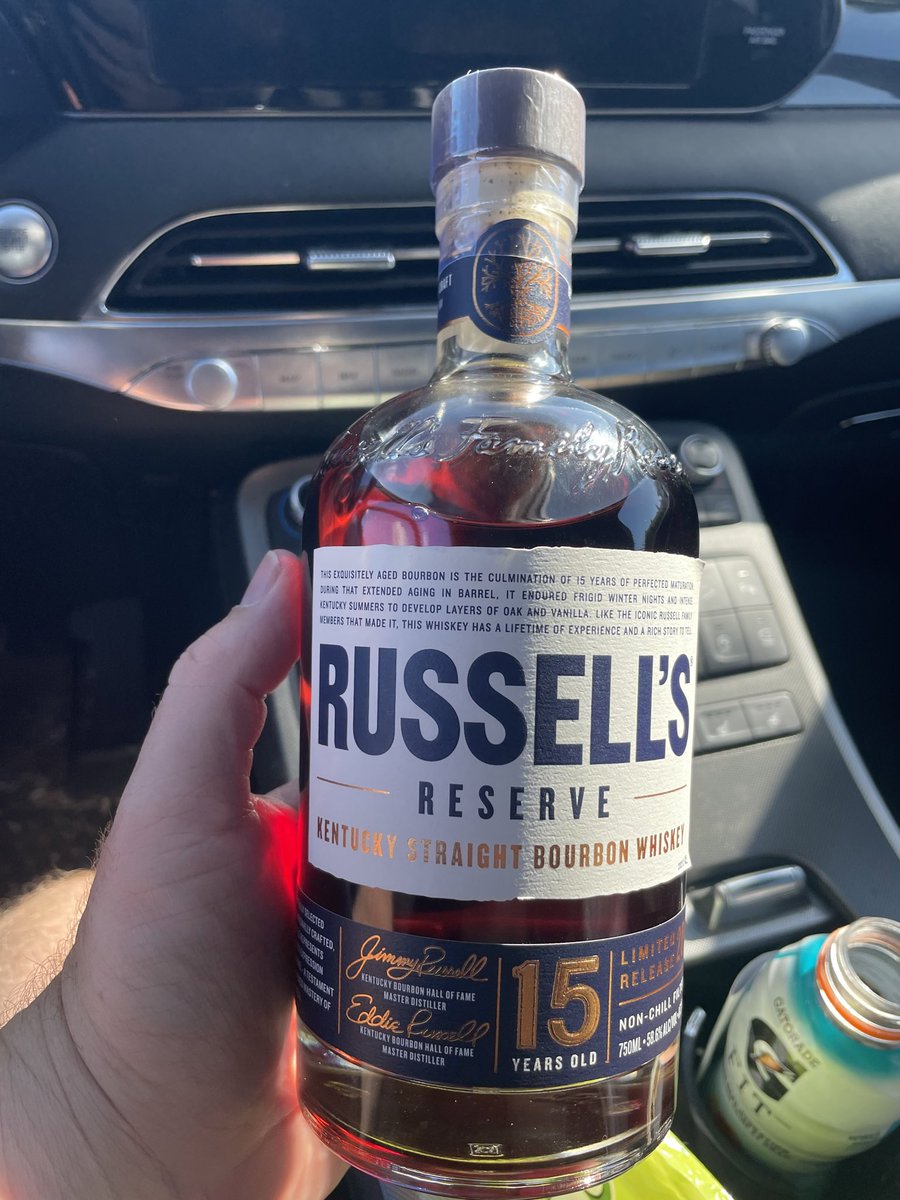 Leafs_17's tweet photo. @BourbEnthusiasm Tried this for the first time 
But I was also able to pick up the Russell’s Reserve 15 which I haven’t opened Should I? https://t.co/Ia6aYjPmU9