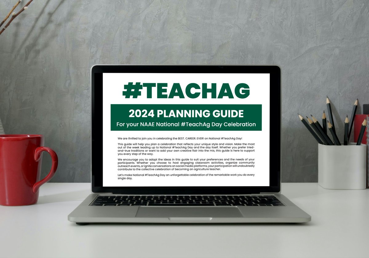 NAAE's tweet photo. National #TeachAg Day is officially one month away! If you're looking for resources to plan your National #TeachAg Day Celebration, check out our planning guide! We look forward to celebrating with you on September 19, 2024! ➡️ https://t.co/oZbbN2Lhgg https://t.co/pERNFDoQ3y