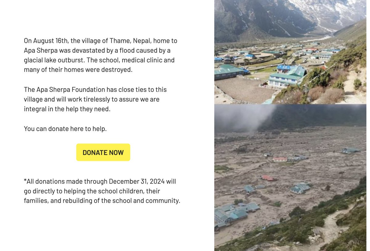 sonamfutisherpa's tweet photo. Urgent request: Please consider donating to revive one of the oldest settlements of Sherpas (home to world renown climbers), hospitals, and schools in Khumbu, Nepal. #ThameFlood #Nepal #GLOF #Climatehazard #Everestregion

https://t.co/iv8nvAVVki https://t.co/HBH4kukAiO