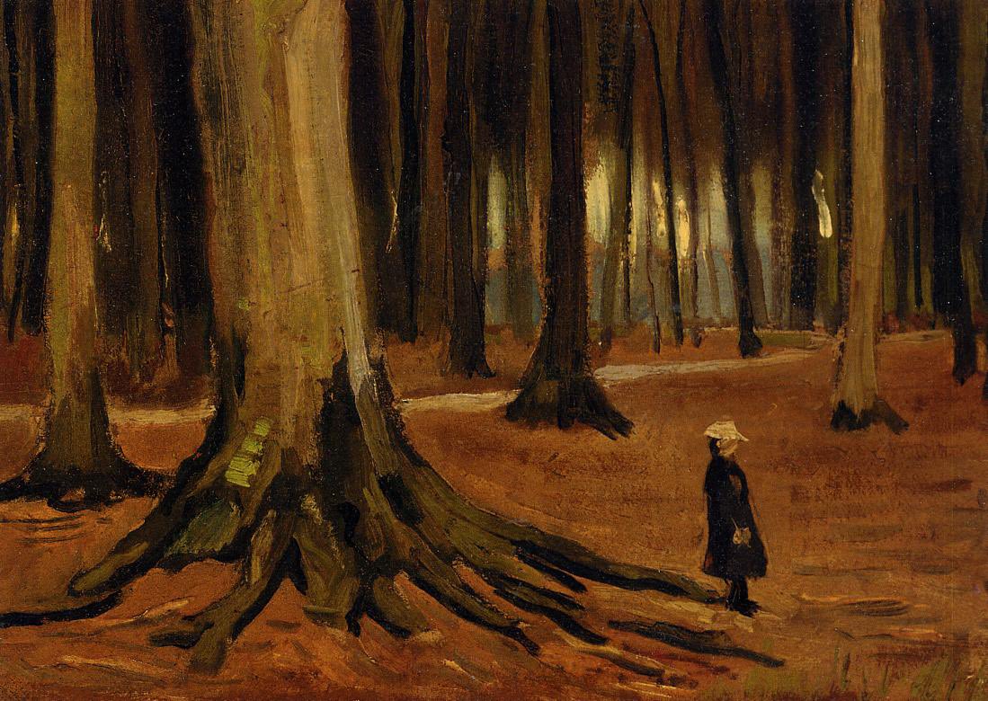 VanGoghTheLife's tweet photo. #VanGogh of the Day: Girl in the Woods, August 1882. Oil on panel, 35 x 47 cm. Private collection. https://t.co/W7npdeh7Fw