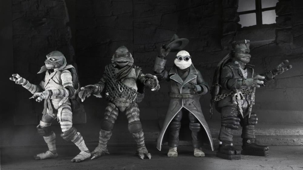 toyhypeusacom's tweet photo. NECA Toys #UniversalMonsters x #TeenageMutantNinjaTurtles (Black &amp; White) Action Figure 4-Pack Pre-Orders

https://t.co/EJB6nV3L3W

Entertainment Earth - https://t.co/QRdcxqkJi9

BigBadToyStore - https://t.co/a0E39Cnkyl

#NECA #actionfigures #NECATMNT #NECATurtles https://t.co/9CkMtXJQ0G