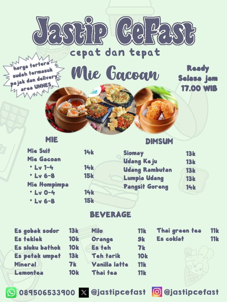 jastipcefast's tweet photo. ready sore ini https://t.co/yrEZkMT1dD