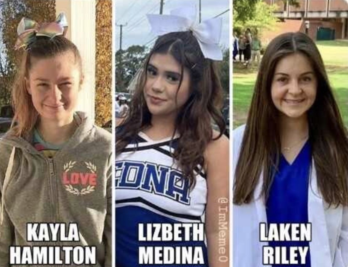 JulianGerberIII's tweet photo. @The_Trump_Train THESE 3 WOMEN LOST THEIR LIVES BEING KILLED BY ILLEGALS THAT @KamalaHarris LET IN OUR COUNTRY. THEIR BLOOD IS ON YOUR HANDS https://t.co/eScPdN1bQp
