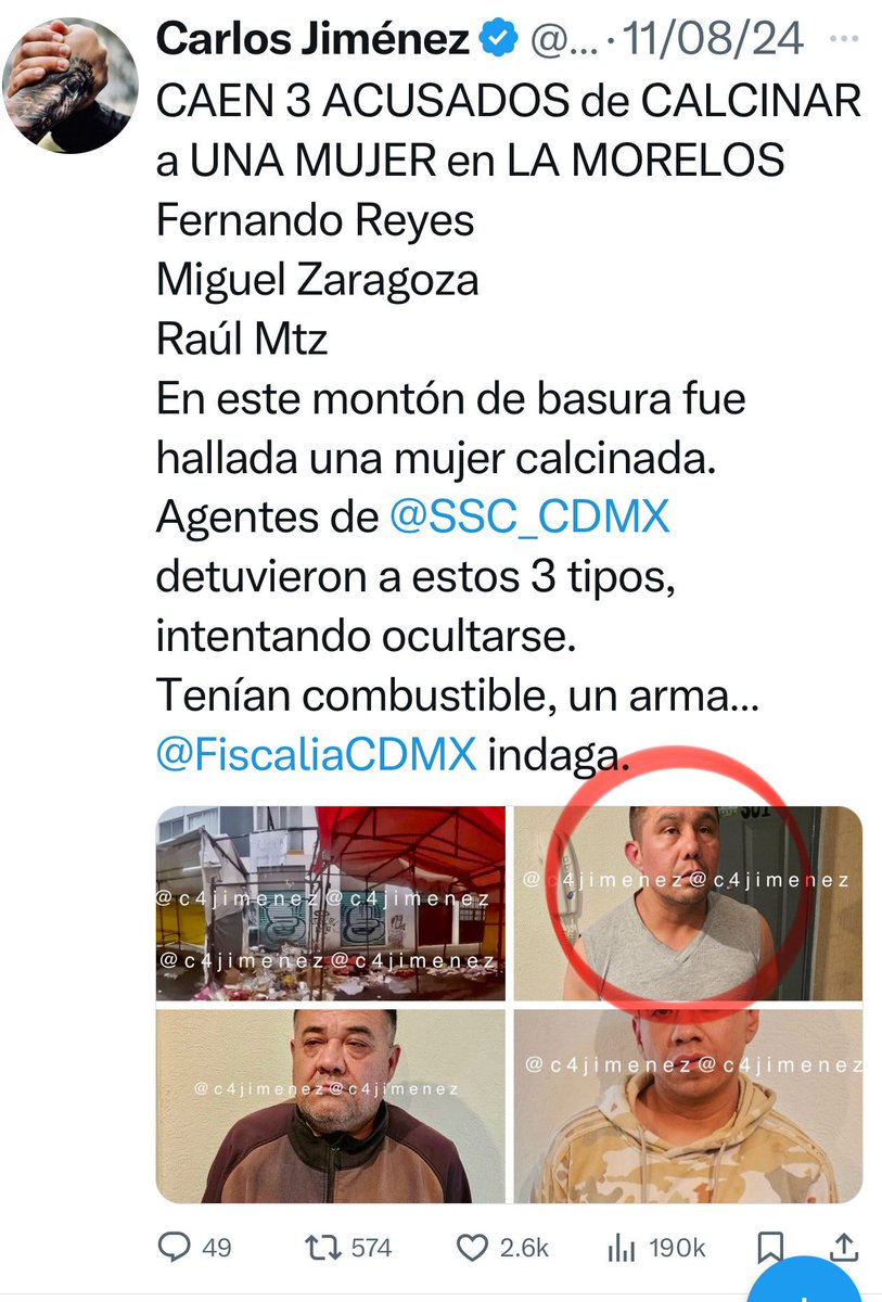 c4jimenez's tweet photo. LO DETIENEN por FEMINICIDIO. LO LIBERAN… y LO VUELVEN a DETENER por DROGAS
Raúl Mtz, Pinpon
La semana pasada lo detuvieron así, acusado de calcinar a Valeria en Tepito
Quedó libre.
Hoy agentes de @SSC_CDMX lo atraparon de nuevo.
Ahora con drogas 

El caso #C4EnAlerta https://t.co/poovczdVZ6