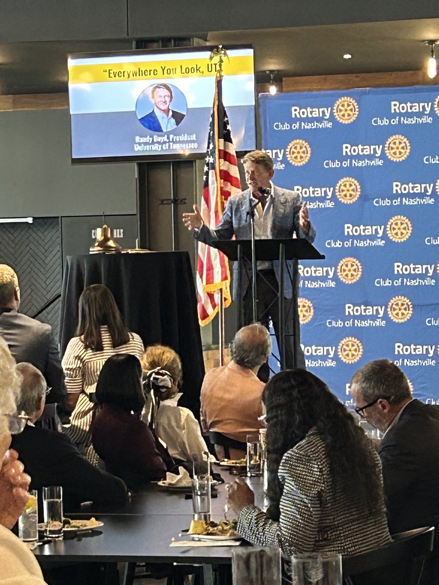 Theo Morrison (@theomorrison1) on Twitter photo Fellow Rotarian <a href="/UT_President/">UT System President Randy Boyd</a> <a href="/randyboyd/">Randy Boyd</a> enriched <a href="/NashvilleRotary/">Nashville Rotary</a> members and guests today! Thank you! #everywhereyoulookut Fellow Rotarian <a href="/UT_President/">UT System President Randy Boyd</a> <a href="/randyboyd/">Randy Boyd</a> enriched <a href="/NashvilleRotary/">Nashville Rotary</a> members and guests today! Thank you! #everywhereyoulookut